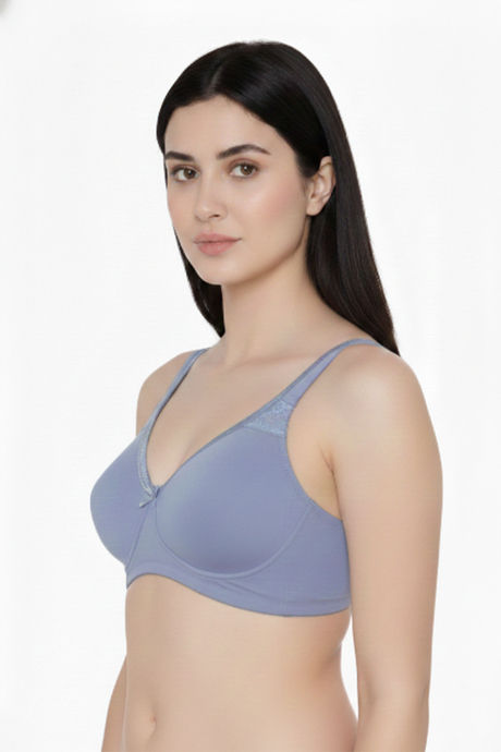 Zivame Double Layered Non Wired 3/4th Coverage Tshirt Bra - Blue Blizzard — image 3